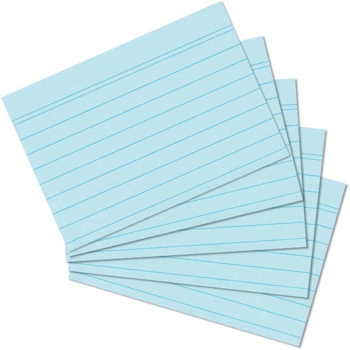 Image du produit Herlitz Fiches, DIN A5, lignées, bleu en papier, 170 g-qm, sans bois, couleur de la ligne : bleu, double (A5, 100x, 170 g/m²)