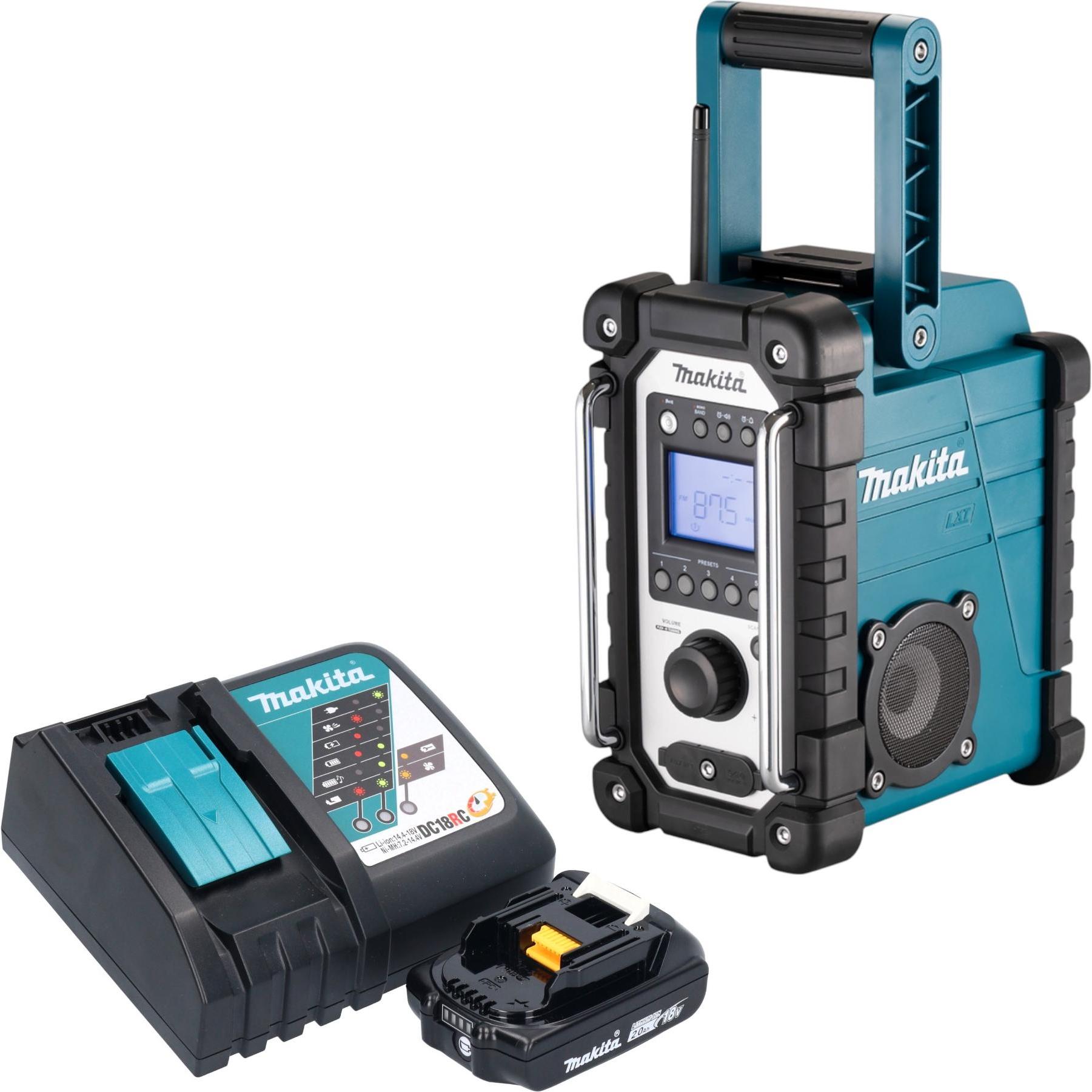 Makita DMR 116 RA1 Radio da cantiere ricaricabile 14,4 - 18 V AM FM AUX + 1x batteria ricaricabile 2,0 Ah (AM, FM), Radio
