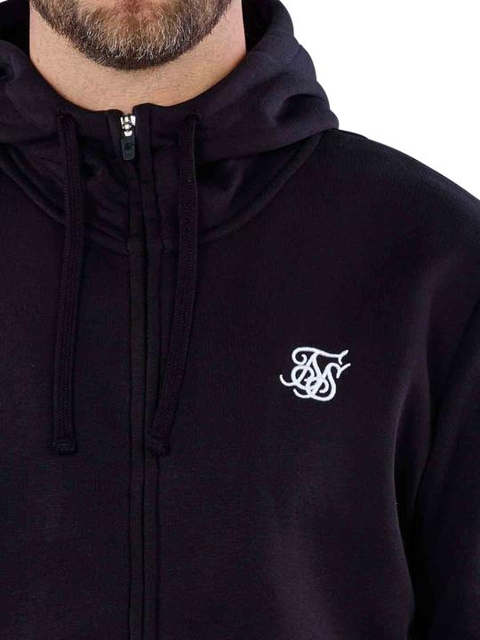 Immagine prodotto Siksilk Felpa con cappuccio Nero Essential Zip Through Funnel Hoodie (L)