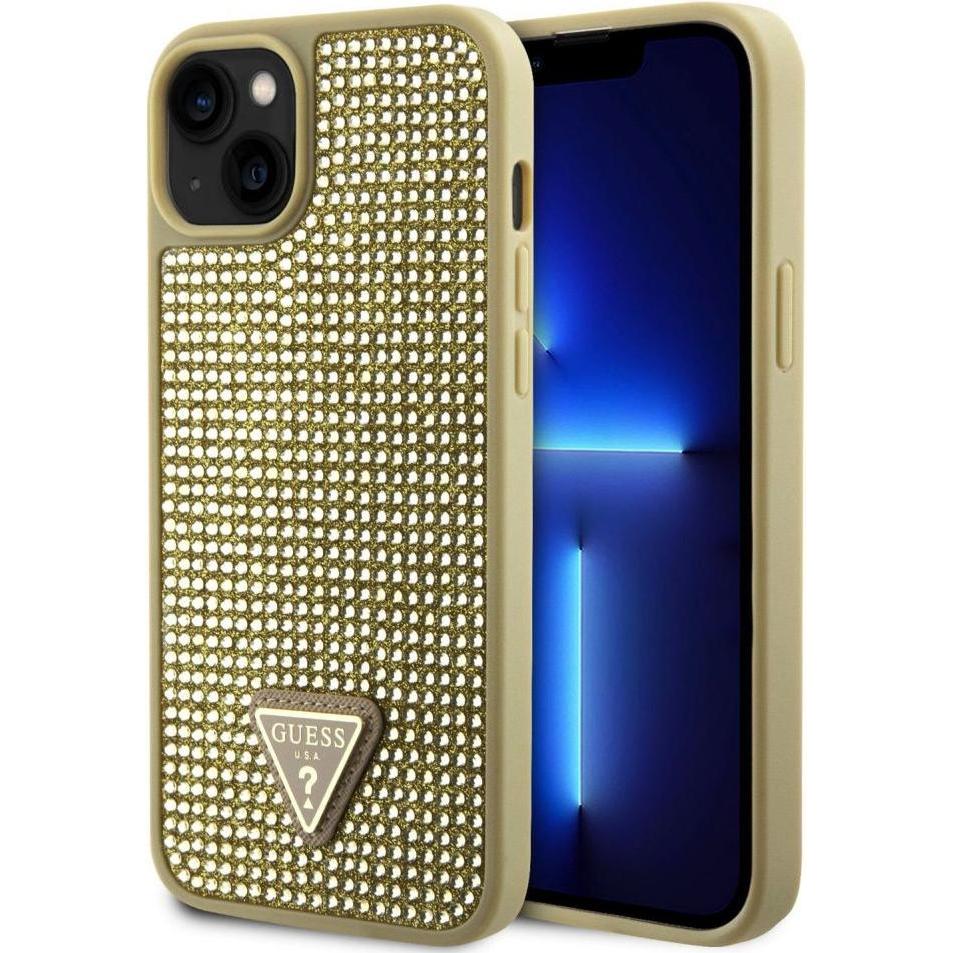 Guess Schutzhülle Triangle Diamond Apple iPhone 15 (Apple iPhone 15), Smartphone Hülle, Gelb