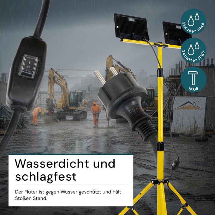 Produktbild Luxula LED Baustrahler mit Stativ (10000 lm)