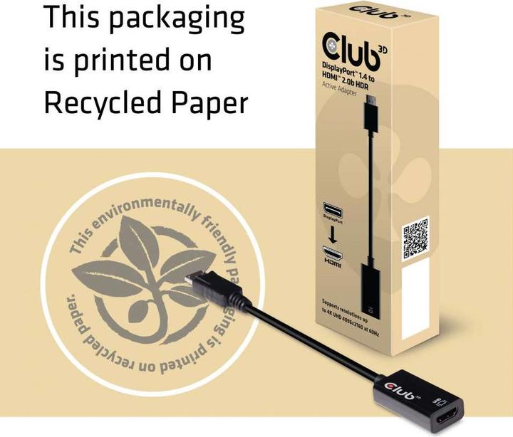 Produktbild Club 3D DP 1.4 auf (0.18 m, DisplayPort, 2.0)