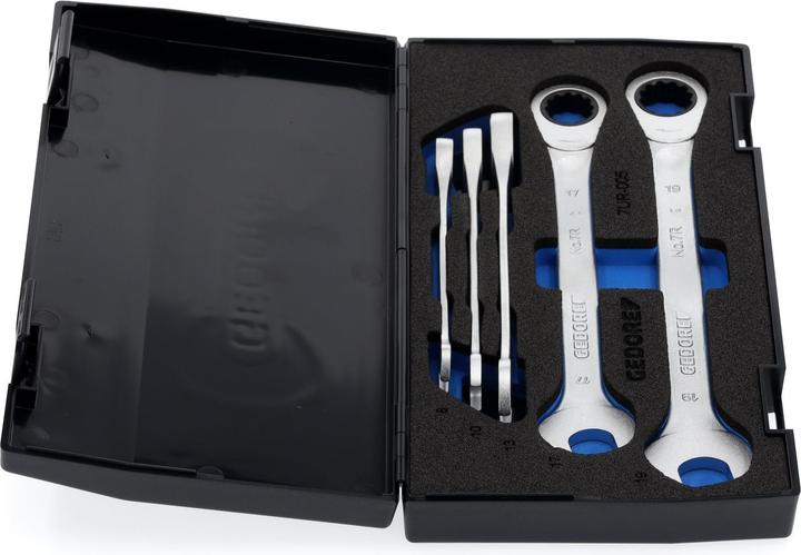 Actual product image Gedore 7 R-005 Set of spanners with ring ratchet 5-piece 8-19 mm (13 mm, 17 mm, 19 mm, 10 mm, 8 mm)