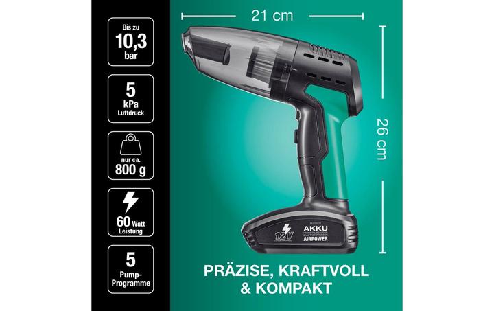 Produktbild Easymaxx Akku-Handsauger mit Kompressor 11.1 V, Schwarz