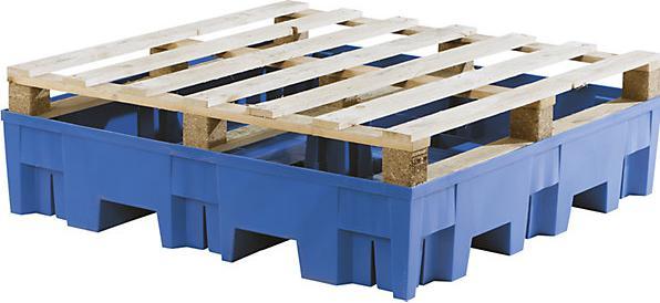 Produktbild asecos PE-Auffangwanne für 200-l-Fässer, Tragfähigkeit 950 kg/m²