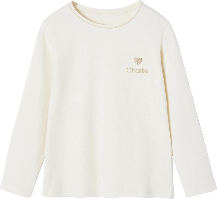 Produktbild Vertbaudet Mädchen Shirt mit Glitzerherz und Recycling-Baumwolle BASIC (92)