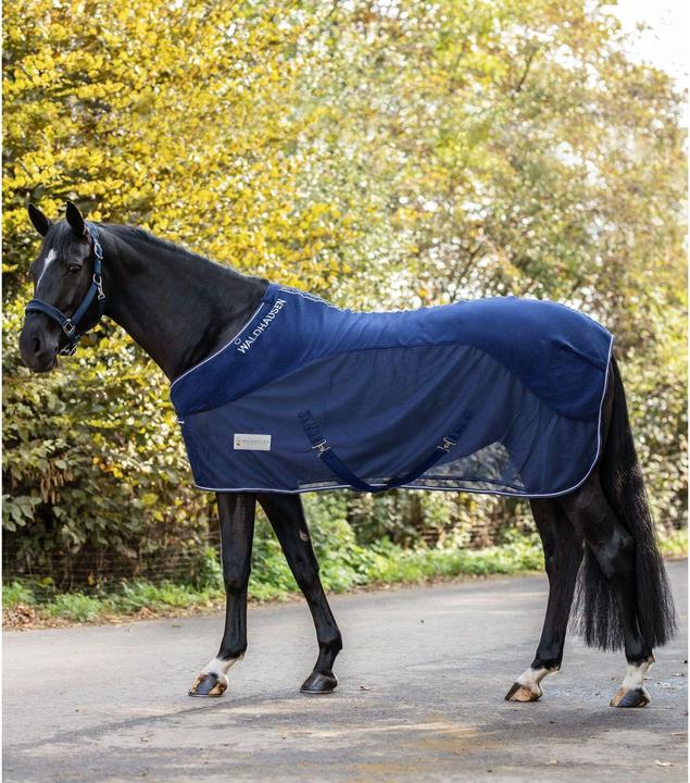 Waldhausen Fleece-Fliegendecke Comfort für Pferde Blau 165 cm