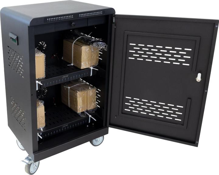 Immagine prodotto InLine ® mobiler Ladeschrank, 32x USB-C, 2000W, PD3, QC5, abschliessbar, schwarz (32 porte)