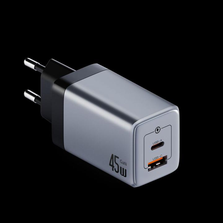 Actual product image Nextbatt 45W GaN Wall Charger USB-C/USB-A - Black/Gray (45 W)