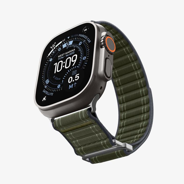 Actual product image Spigen WBF0 Apple Watch (44/45mm) / Watch 10/11 (46mm) / Ultra (49mm) Band Green (44 mm, 45 mm, 46 mm, 49 mm, Fabric, Nylon)
