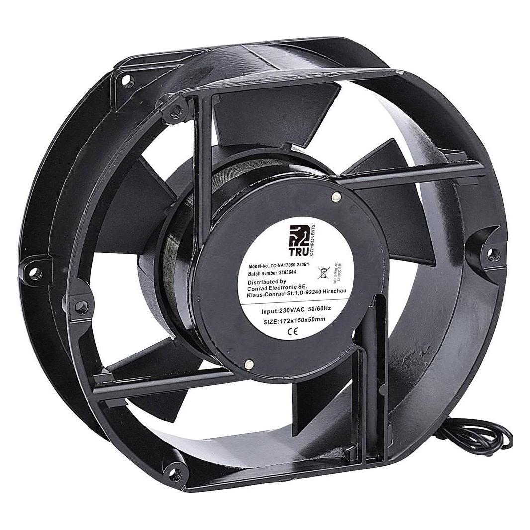Tru Components Tc-NA17050-230B1 Axiallüfter 230 V/Ac 299 M³/h (L X B X H) 172 X (172 mm), Pc Lüfter, Schwarz