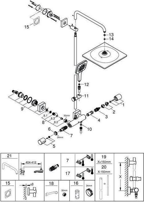 Actual product image Grohe Rainshower SmartActive 310 Duschsystem