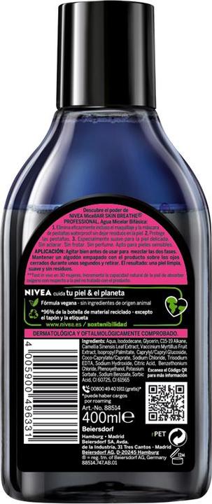 Immagine prodotto NIVEA MicellAIR Acqua Micellare Impermeabile (400 ml) (Schiuma, 400 ml)