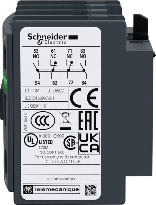 Image du produit Schneider Electric Bloc de contacts auxiliaires 2 contacts à fermeture 2 contacts à ouverture