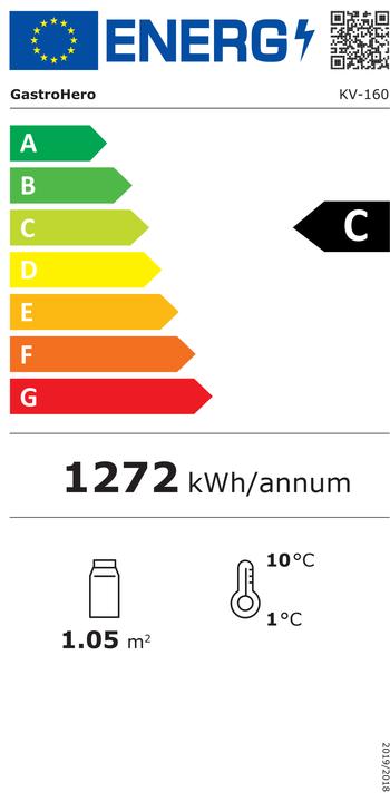 Label énergétique Gastro Hero Vitrine réfrigérée ECO (160 l)