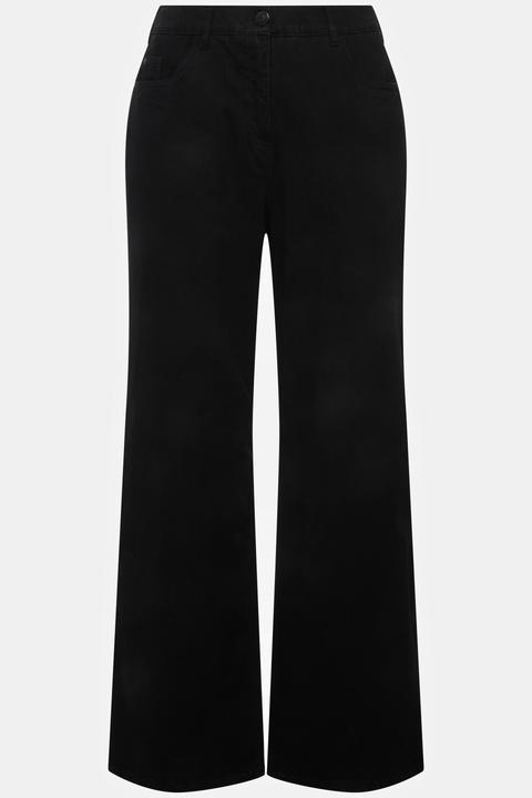 Ulla Popken Jeans Mary, weites Bein, 5-Pocket-Schnitt, Komfortbund