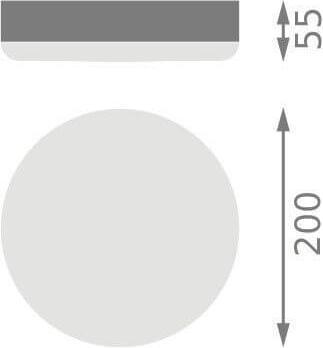 Actual product image Ledvance SURFACE SLIM wall/ceiling light IK10 round 200 19W 830 white IP65 (2000 lm)