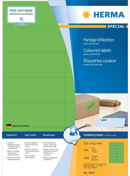 Immagine prodotto HERMA Etichette colorate A4