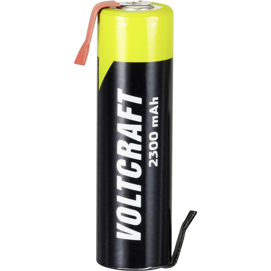 Voltcraft Batteria ricaricabile speciale Mignon (AA) Z-solder tag NiMH 1,2 V 2300 mAh (1 pz., AA, 2300 mAh), Batterie + pile
