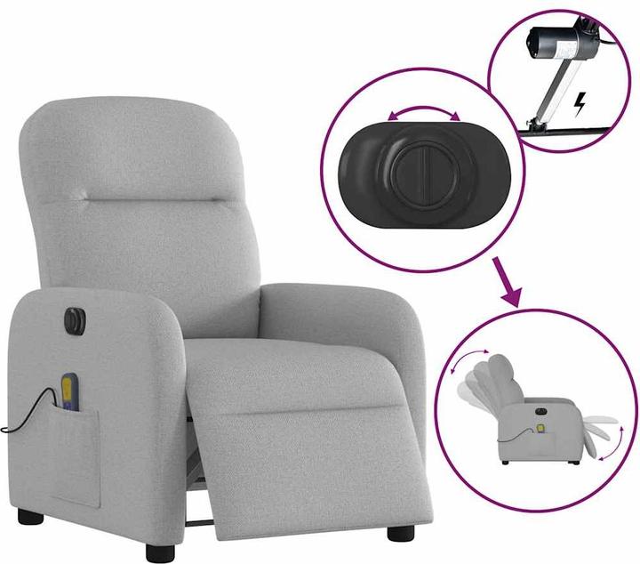 Produktbild vidaXL Massagesessel Elektrisch Wolkengrau Stoff