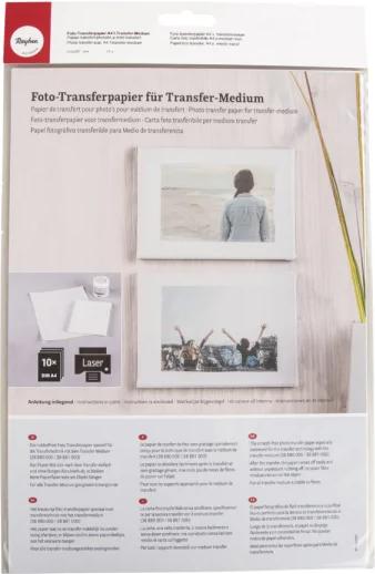 Rayher Papier transfert photo A4 pour support de transfer (210 x 297 mm, 10 x)