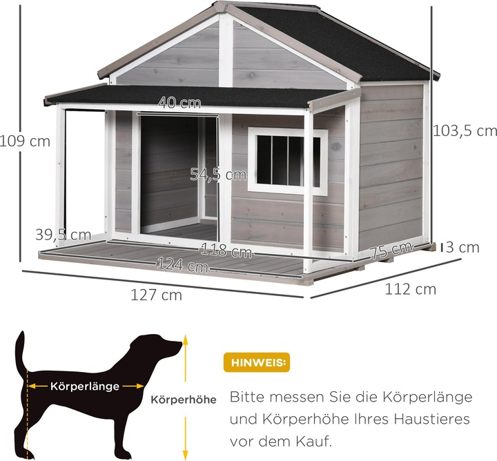 Image du produit PawHut Niche pour chien avec table d'appoint (Niche pour chien)