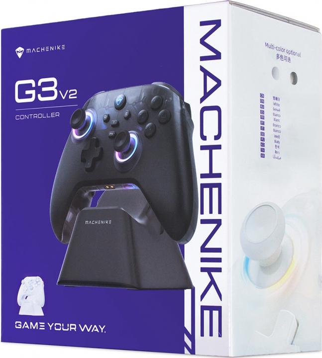 Immagine prodotto Machenike G3 V2 Kabelloser Gamecontroller mit Ladestation – Schwarz (Android, iOS, Switch, Windows)