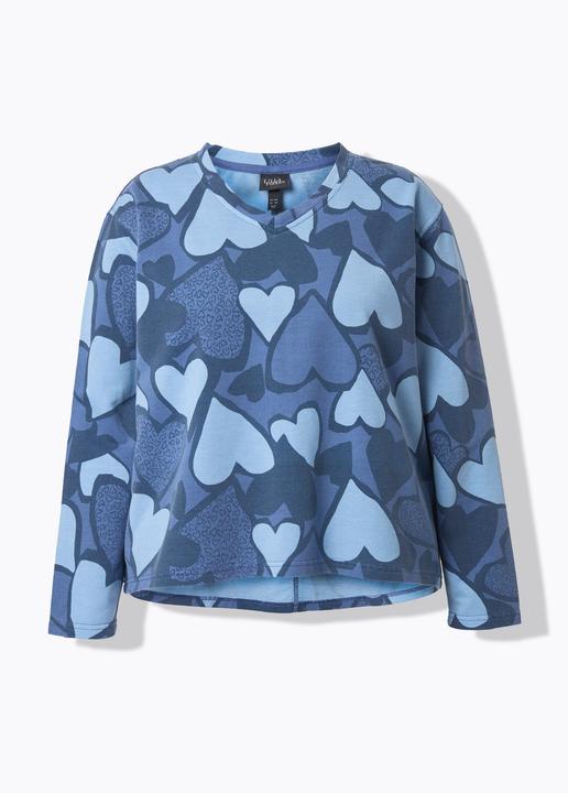 Produktbild Ulla Popken Sweatshirt, Herzen, A-Linie, V-Ausschnitt, Langarm (46, 48)