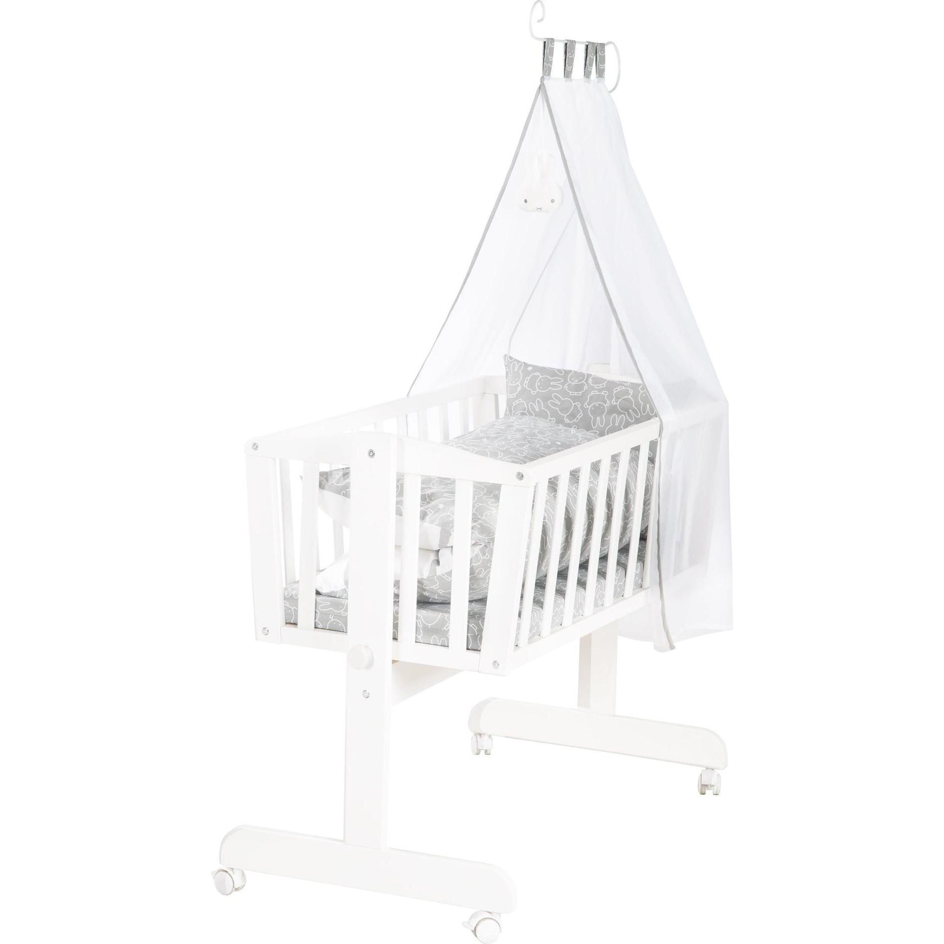 Roba Grigio/Bianco Culla Bebè, Komplettwiegenset Miffy