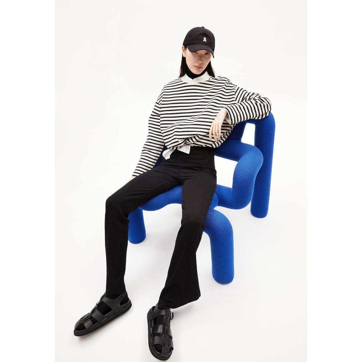 Thumbnail - Armedangels, Damen, Pullover, Frankaa Stripe, Schwarz, (XL)