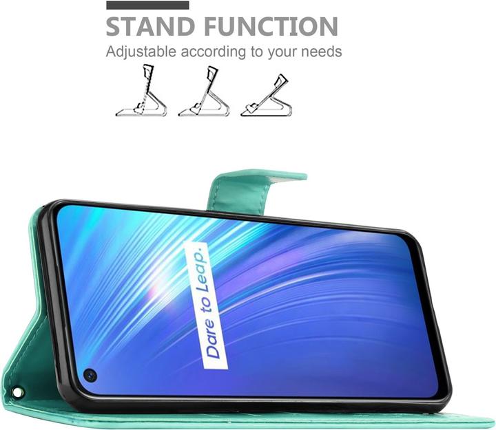 Produktbild Cadorabo Flower Book Hülle für Realme 6 4G / 6s (Apple iPhone 6s, Apple iPhone 6)