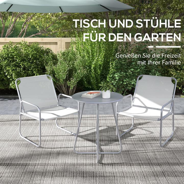 Produktbild Outsunny Gartenmöbel-Set mit 2 Stühlen und Beistelltisch (57 cm)