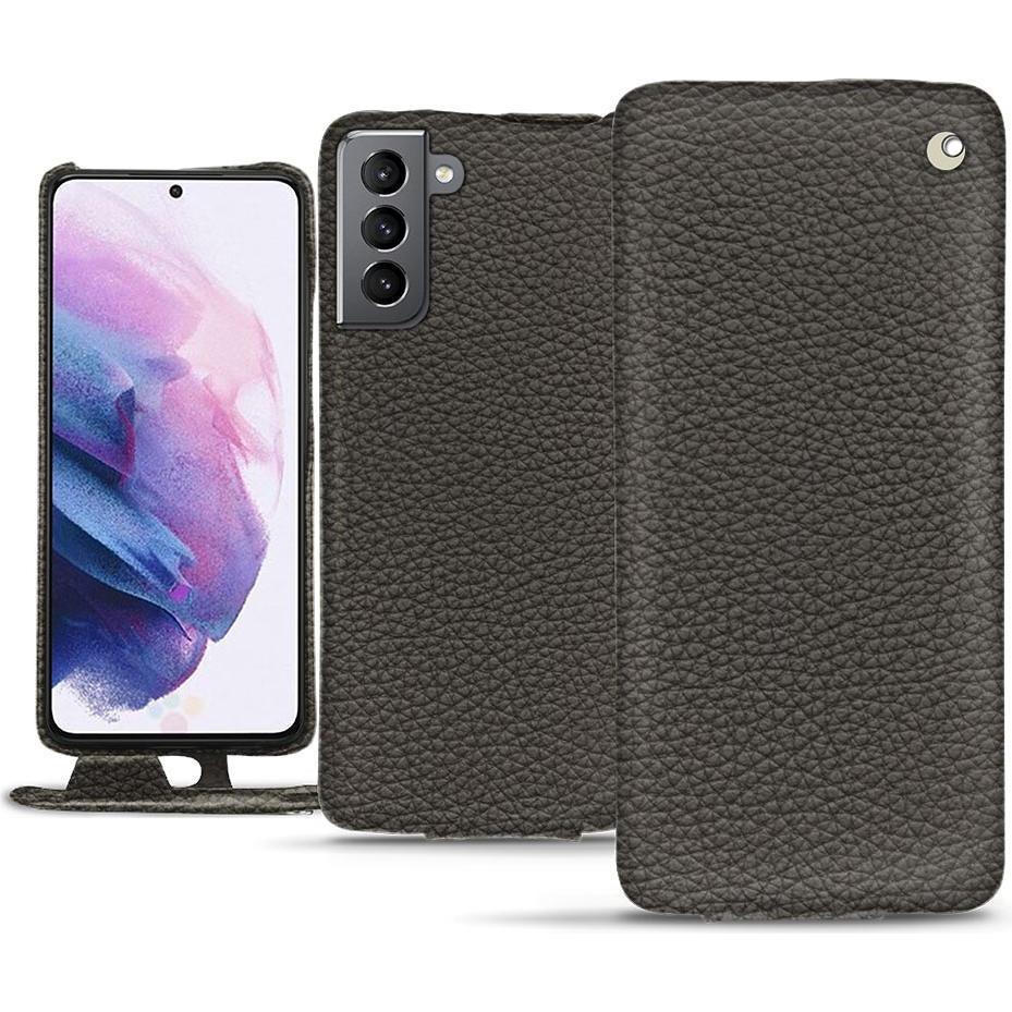 Noreve Lederschutzhülle vertikal (Samsung Galaxy S21+), Smartphone Hülle, Grau