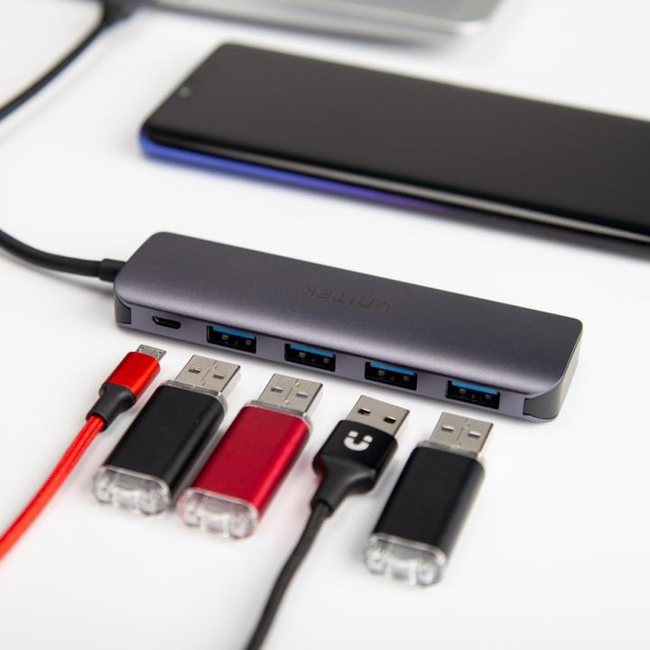 Actual product image Unitek P5+ USB 3.2 Gen 1 (3.1 Gen 1) Type-A (USB-C, 5 ports)