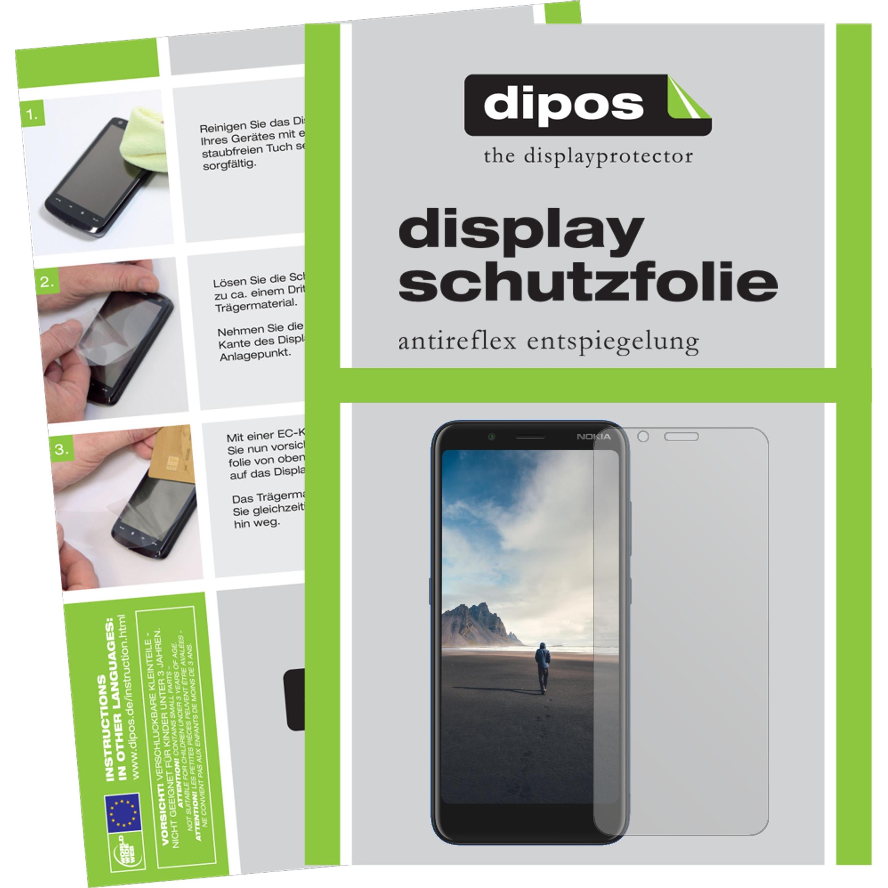 Dipos Displayschutzfolie Antireflex (5 Stück, Nokia C2 Tava), Smartphone Schutzfolie, Transparent