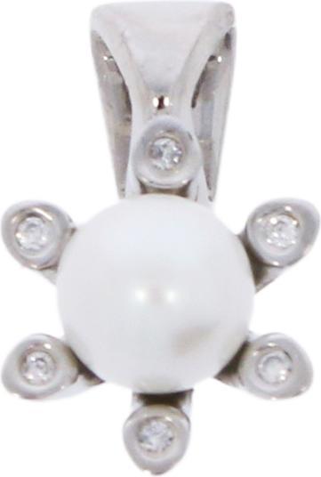 Image du produit Xen Pendentif avec perle d'eau douce de culture et 6 brillants 0,03 ct. TW/si (Acier inoxydable)