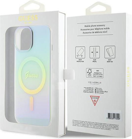 Produktbild Guess GUHMP15SHITSQ iPhone 15 6.1" turkusowy/turquoise hardcase IML Iridescent MagSafe (Apple iPhone 15)