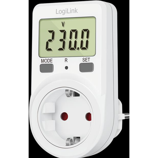 LogiLink, Gefahrenmelder, Energiekosten-Messgerät, weiss