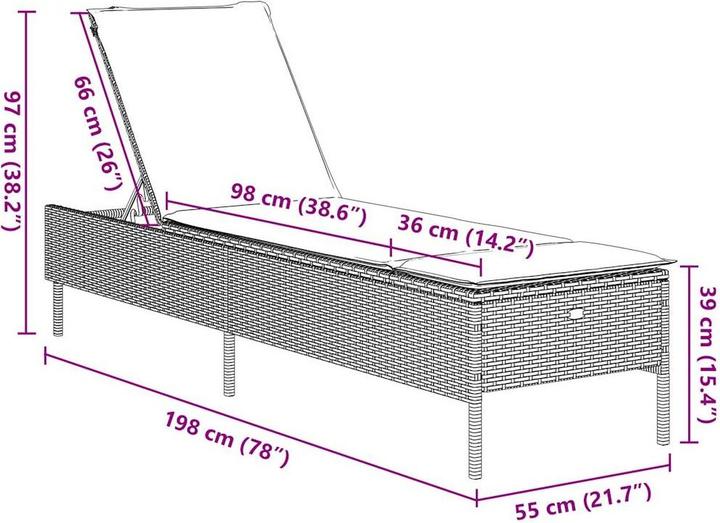 Produktbild vidaXL Sonnenliege (198 cm)