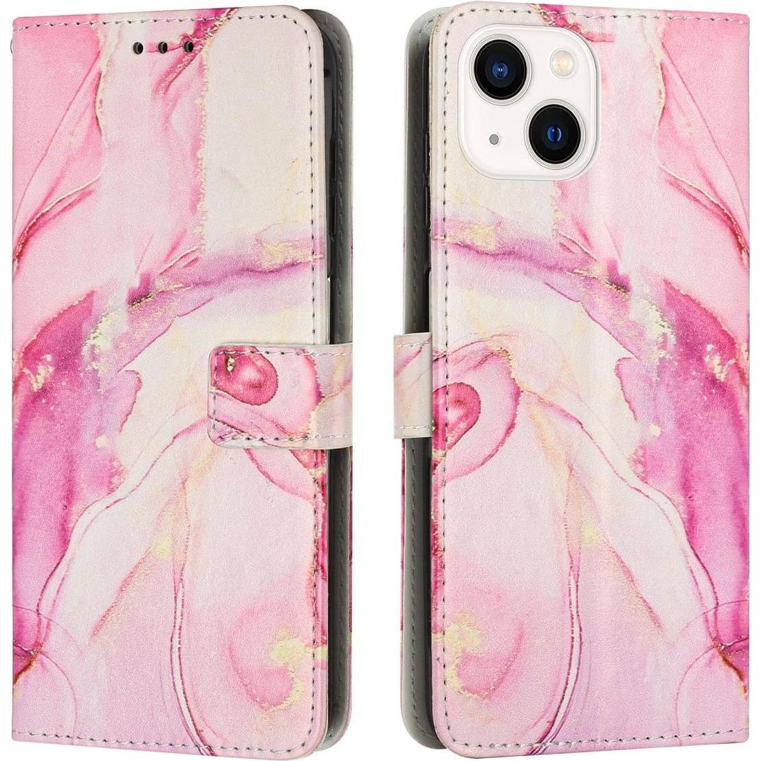 Thumbnail - König Design Hülle für Apple iPhone 15 Plus Handy Schutz Case Cover Klapp Tasche Marmor Etuis (Apple iPhone 15 Plus), Sm...