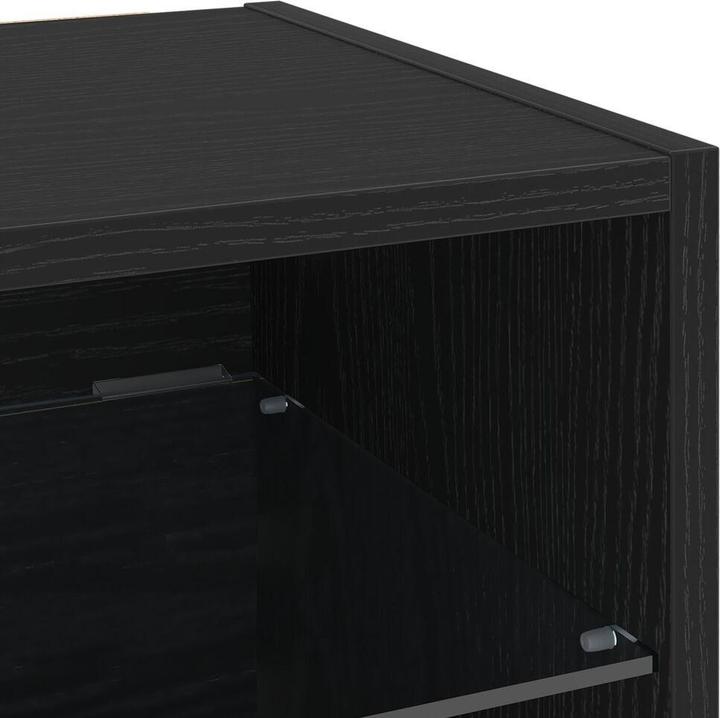 Produktbild VidaXL LED TV Schrank 2 Stück Schwarz Eiche 30x28,5x30 cm Holzwerkstoff