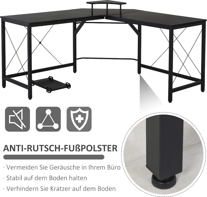 Produktbild Homcom Eckschreibtisch (150 x 150 x 76 cm)