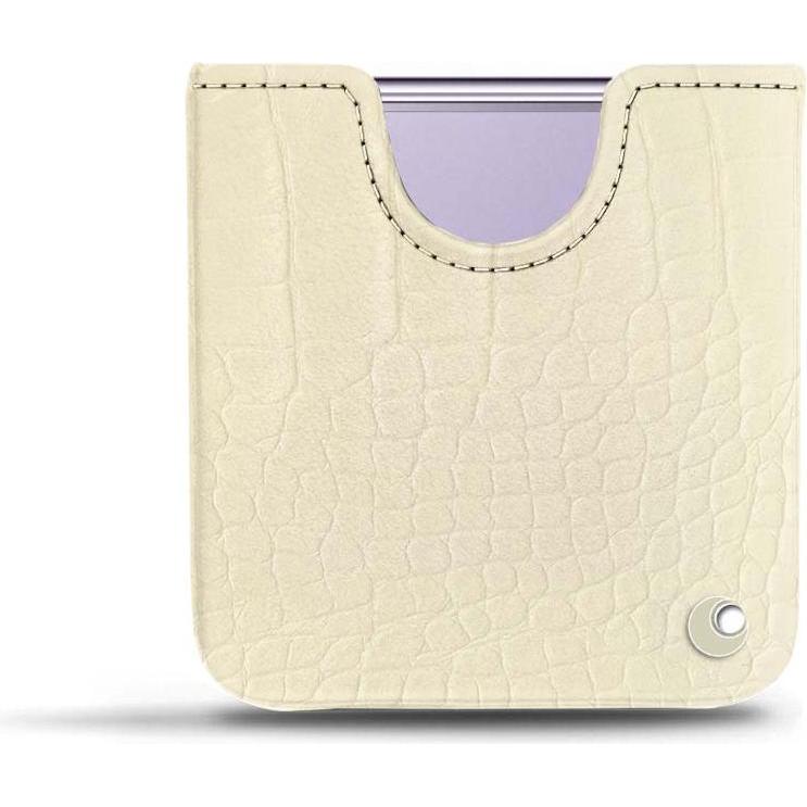 Noreve Lederschutzhülle (Samsung Galaxy Z Flip4), Smartphone Hülle, Beige