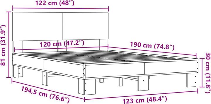 Image du produit vidaXL Bettgestell (120 x 190 cm)