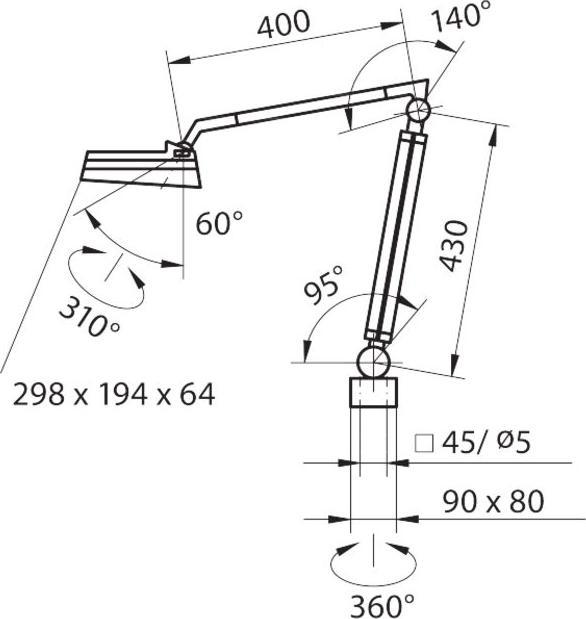 Actual product image Waldmann LED rectangular magnifier light without stand