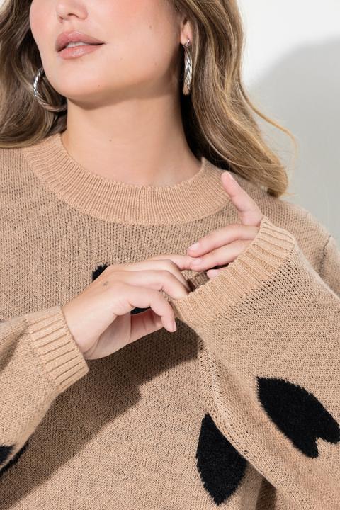 Produktbild Miamoda Pullover, bequeme Passform, Herzen, Stehkragen (54)