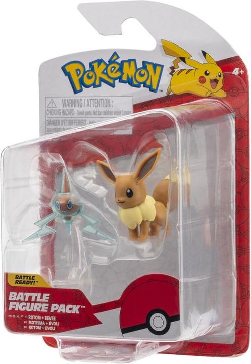 Actual product image Jazwares Pokémon Battle Figure Set figures 2-pack Eevee #4, Rotom 5 cm