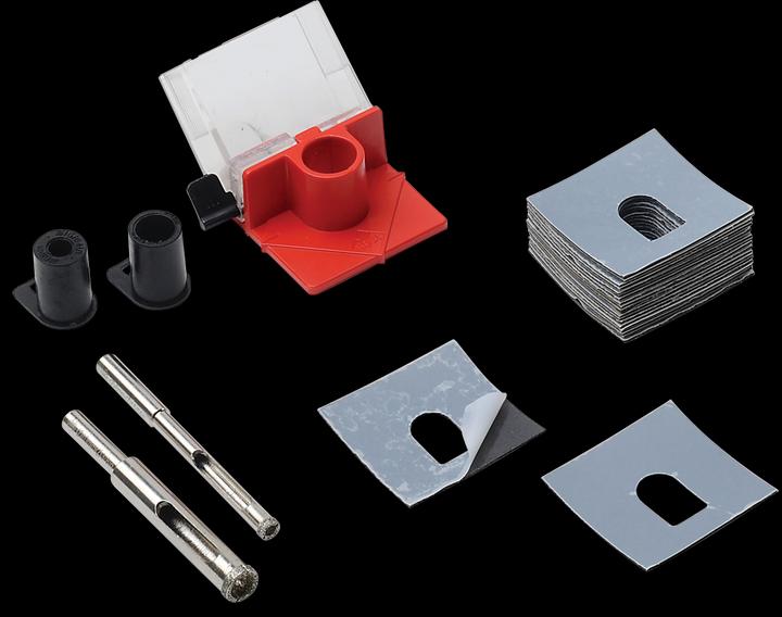 Rubi Set Easy Gres: 2 punte diamantate per piastrelle in ceramica, 6 mm e 10 mm + guida con serbatoio (6, 10 mm)
