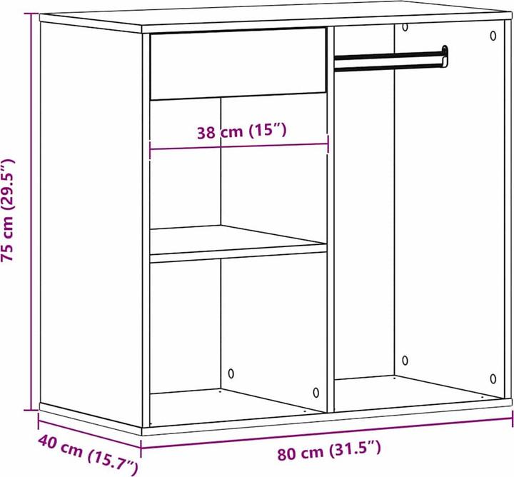 Image du produit vidaXL Kosmetikschrank (40 x 40 x 75 cm)