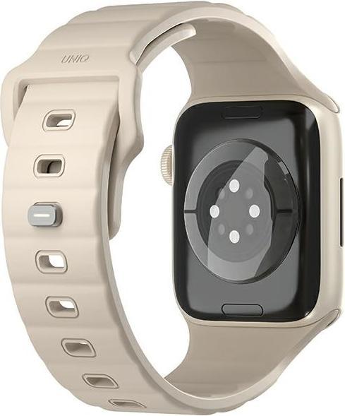 Produktbild Uniq pasek Stride Apple Watch Series 1/2/3/4/5/6/7/8/9/SE/SE2 38/40/41mm FKM Rubber Strap khaki/pale (41 mm, 38 mm, 40 mm, Kunststoff)